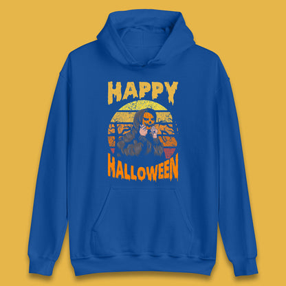 Happy Halloween Jack O Lantern Pumpkin Head Horror Scary Vintage Retro Halloween Unisex Hoodie