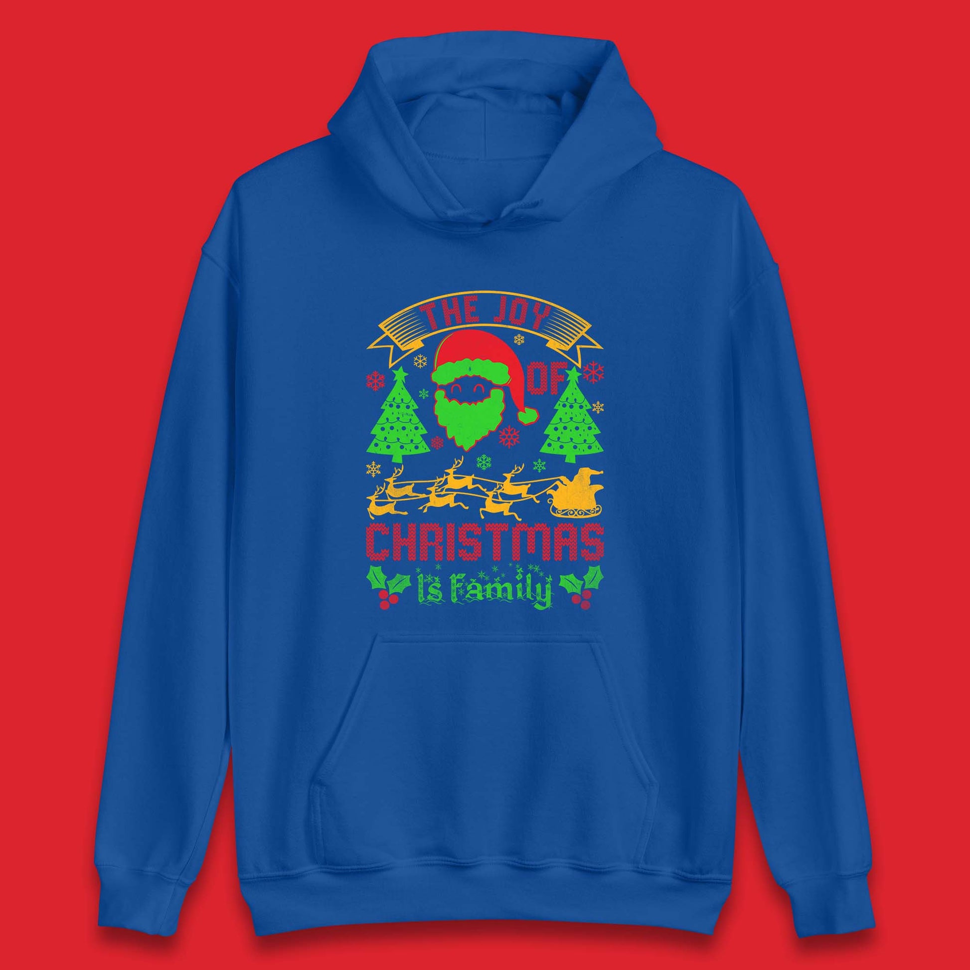 the joy of christmas is family hoodie