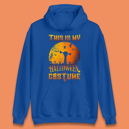 This Is My Halloween Costume Zombie Hand Rising Out Of A Graveyard & Holding Bone In Spooky Night Unisex Hoodie
