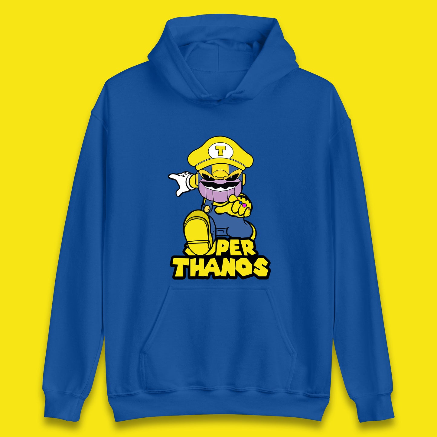 Super Thanos Marvel Infinity Gauntlet Super Mario Spoof Marvel Nintendo Game Series Wario Thanos Fictional Character Unisex Hoodie