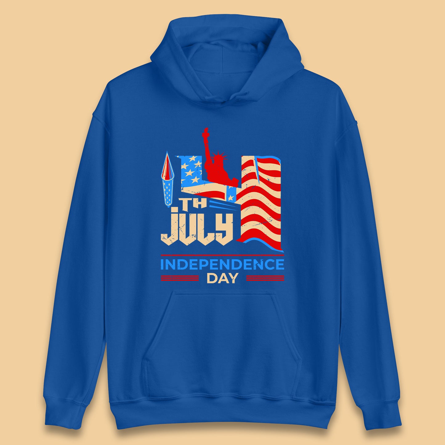 Statue Of Liberty 4th July USA Independence Day Celebration Fireworks Unisex Hoodie