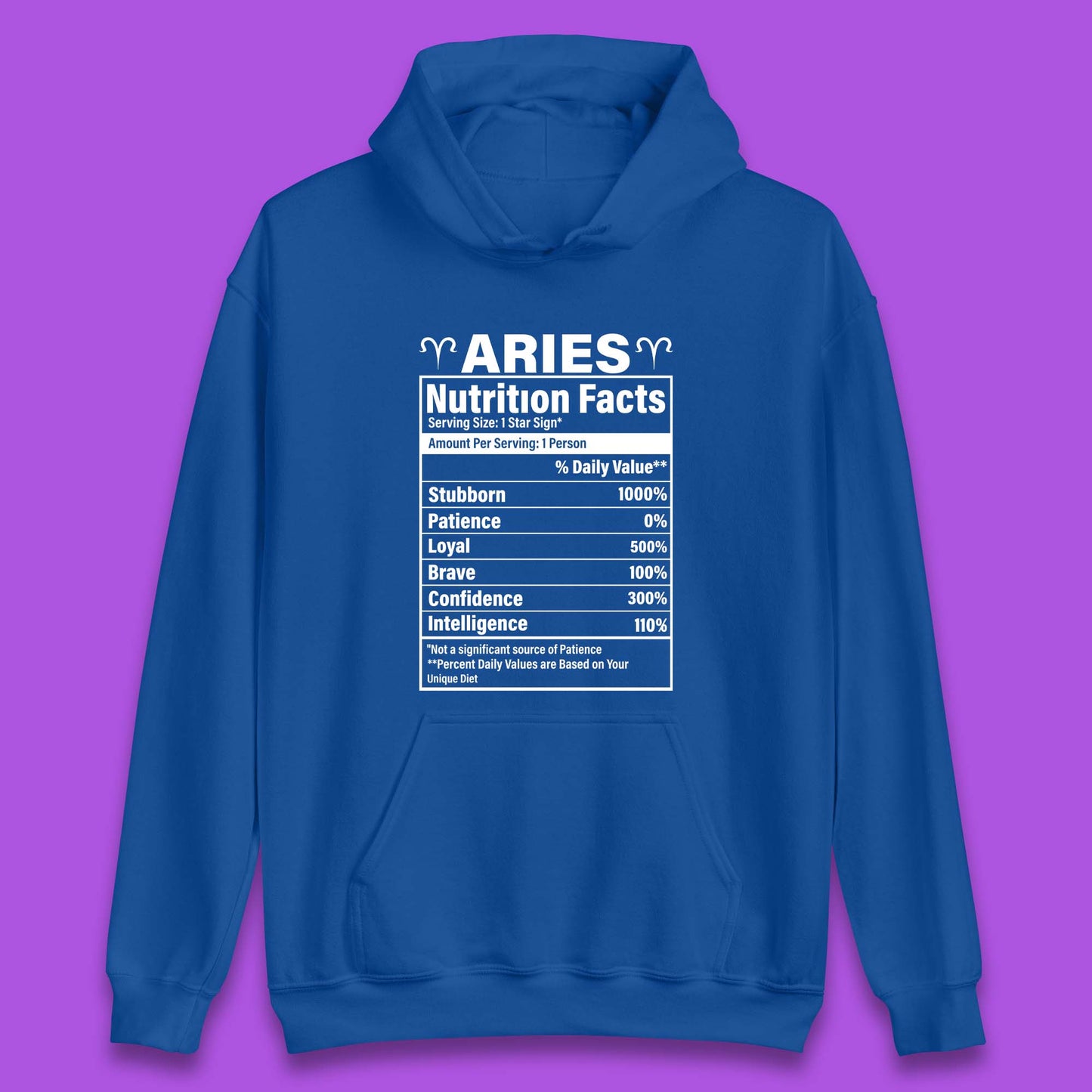 Aries Nutrition Fact Unisex Hoodie