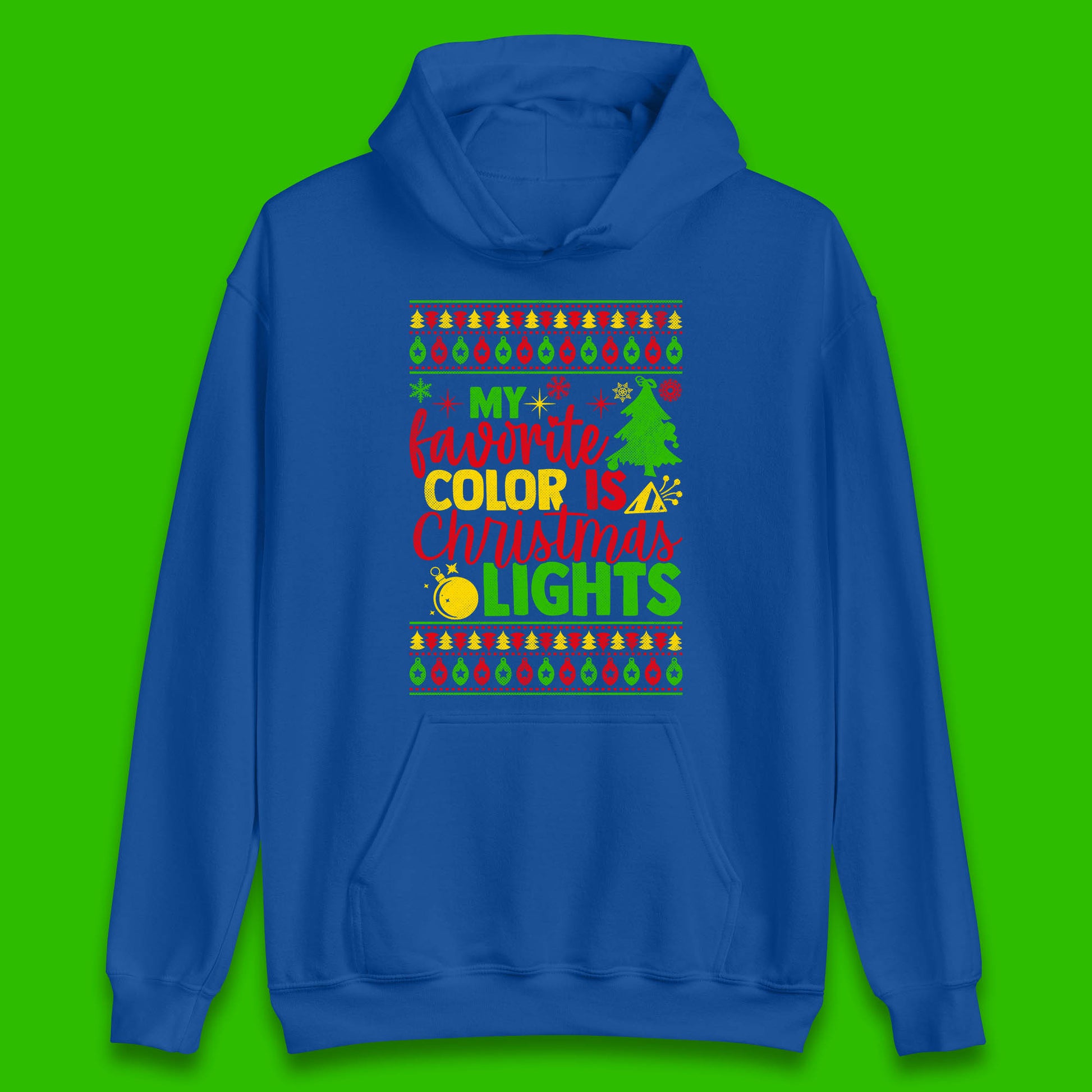 my favorite color is christmas lights hoodie