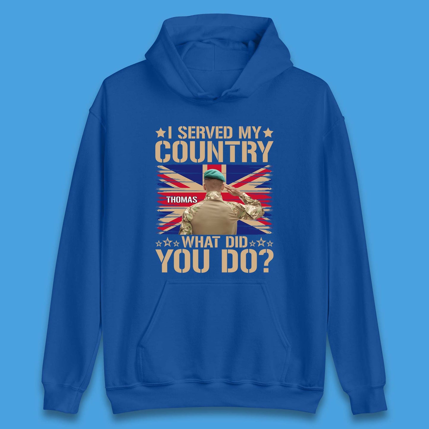 Personalised I Served My Country Unisex Hoodie