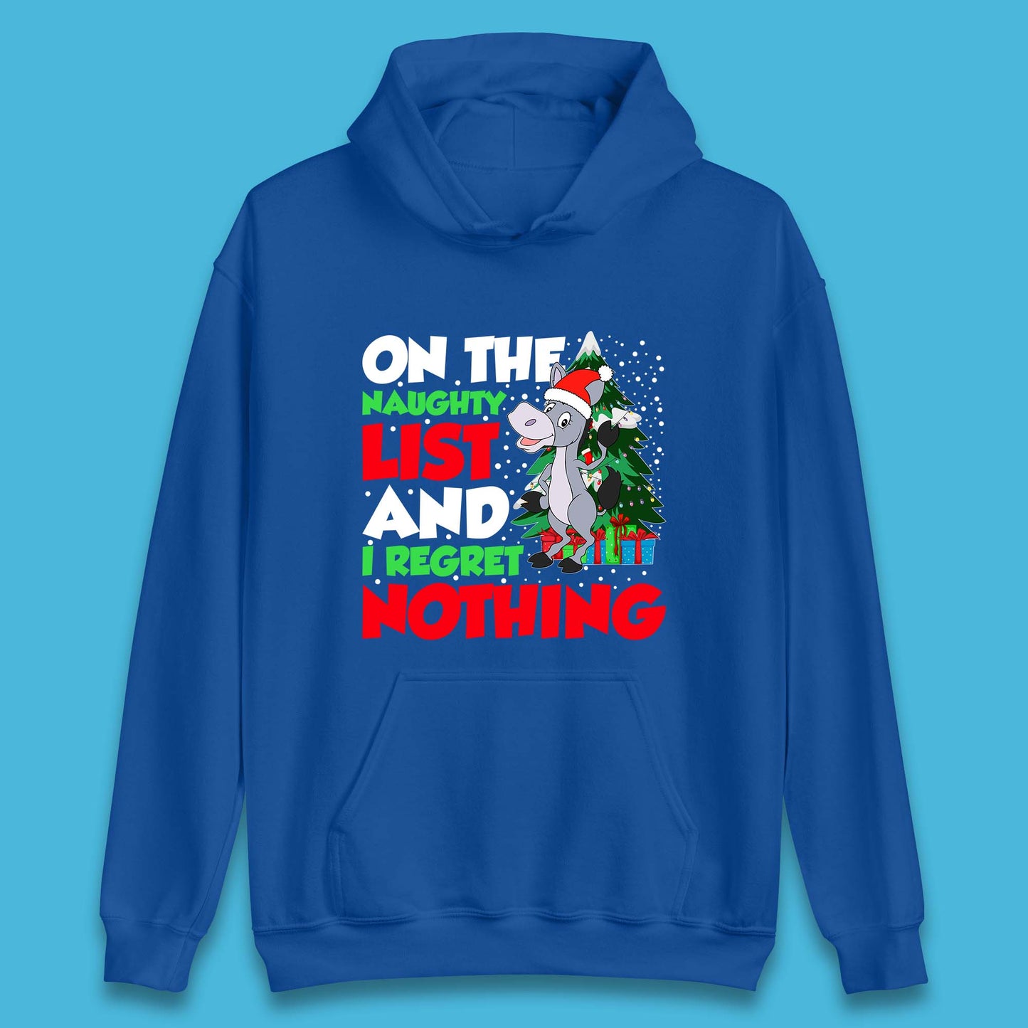 Donkey Christmas Naughty List Unisex Hoodie