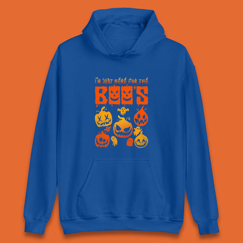 I'm Just Here For The Boos Halloween Funny Pumpkin Ghost Boos Jack-o-lantern Unisex Hoodie