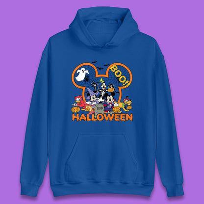 Disney Halloween Mickey Mouse Minnie Mouse Boo Ghost Friends Donald Duck Pluto Goofy Cartoon Disneyland Trip Unisex Hoodie