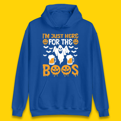 I'm Just Here For The Boos Halloween Boo Ghosts Drinking Beer Unisex Hoodie