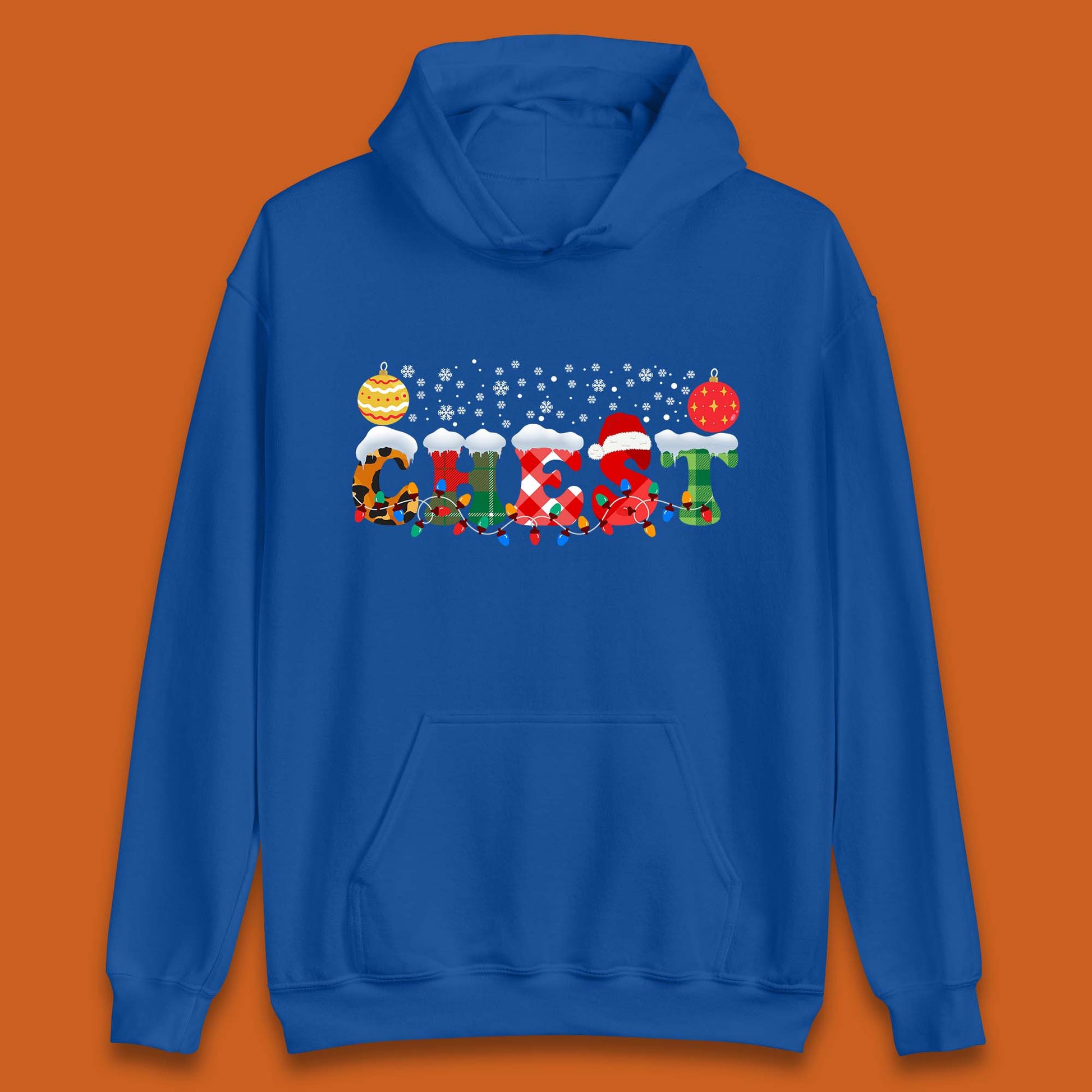 chest and nuts christmas snow winter hoodie