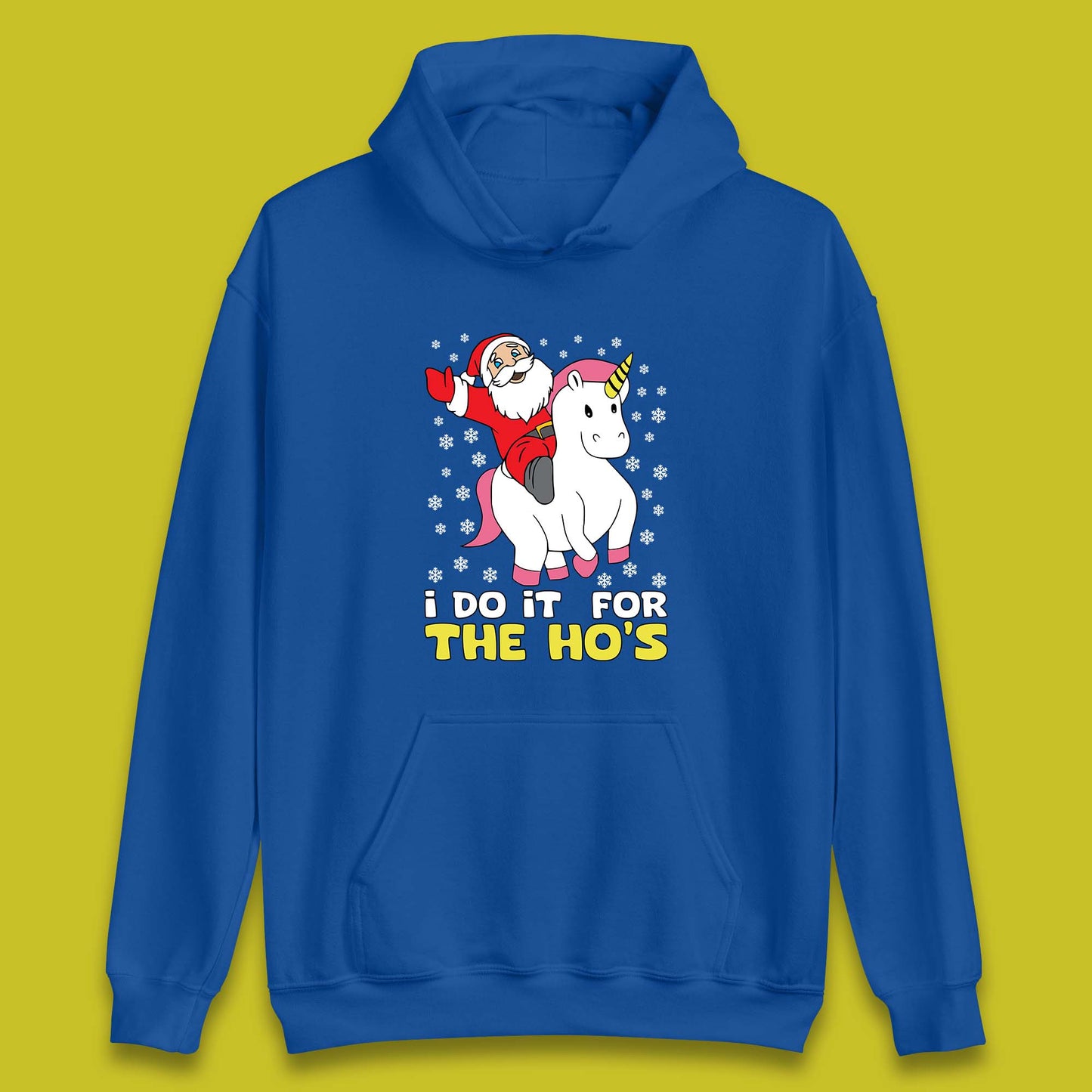 santa riding unicorn hoodie