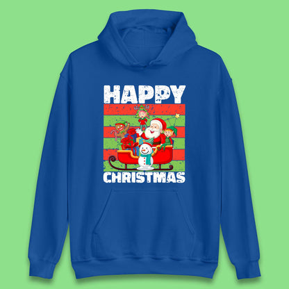 santa and friends on sleigh christmas hoodie