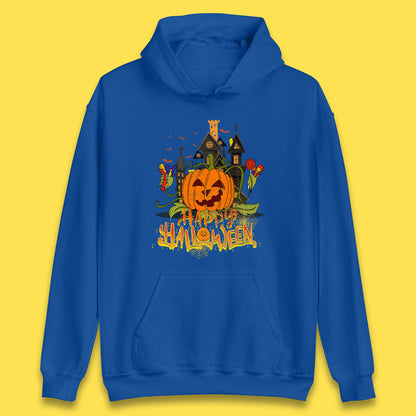 Happy Halloween Spooky Haunted House Halloween Pumpkin Horror Scary Jack-o-lantern Unisex Hoodie