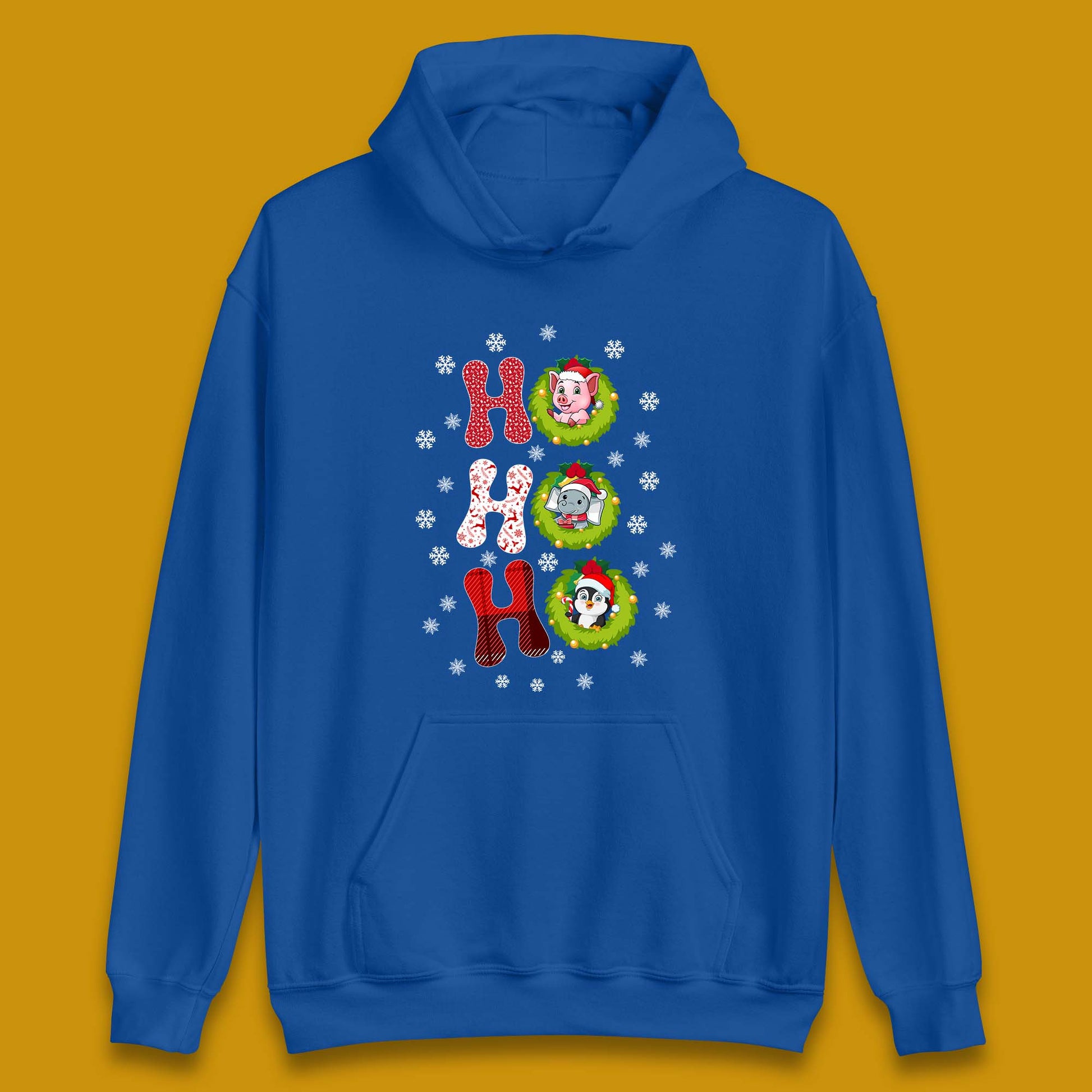 ho ho ho christmas animals hoodie