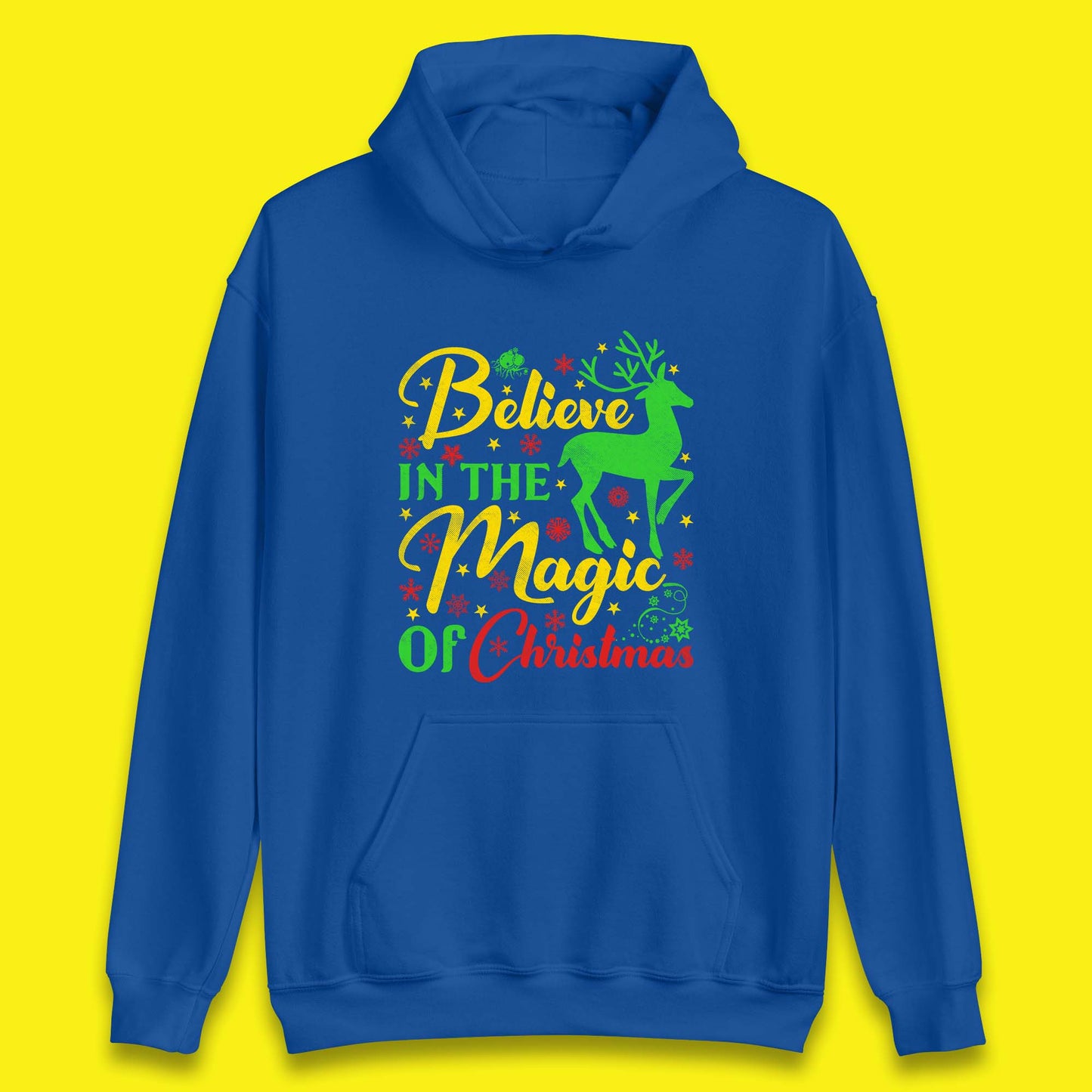 believe in the magic of christmas reindeer hoodie