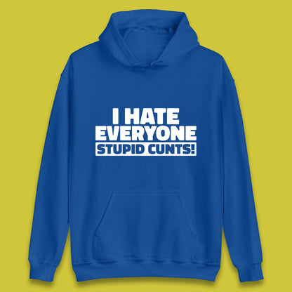 I Hate Everyone Stupid Cunts Introvert Antisocial Sarcastic Funny Unisex Hoodie