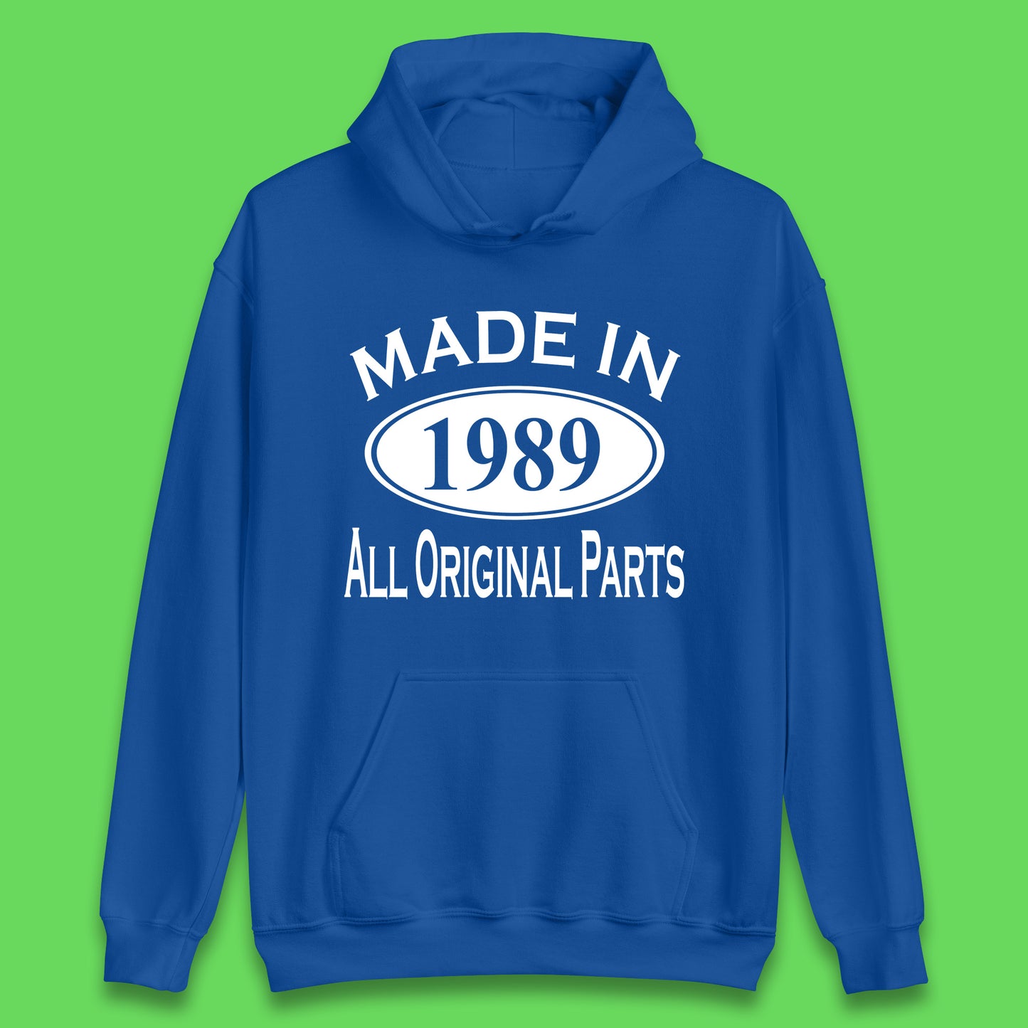Made In 1989 All Original Parts Vintage Retro 34th Birthday Funny 34 Years Old Birthday Gift Unisex Hoodie