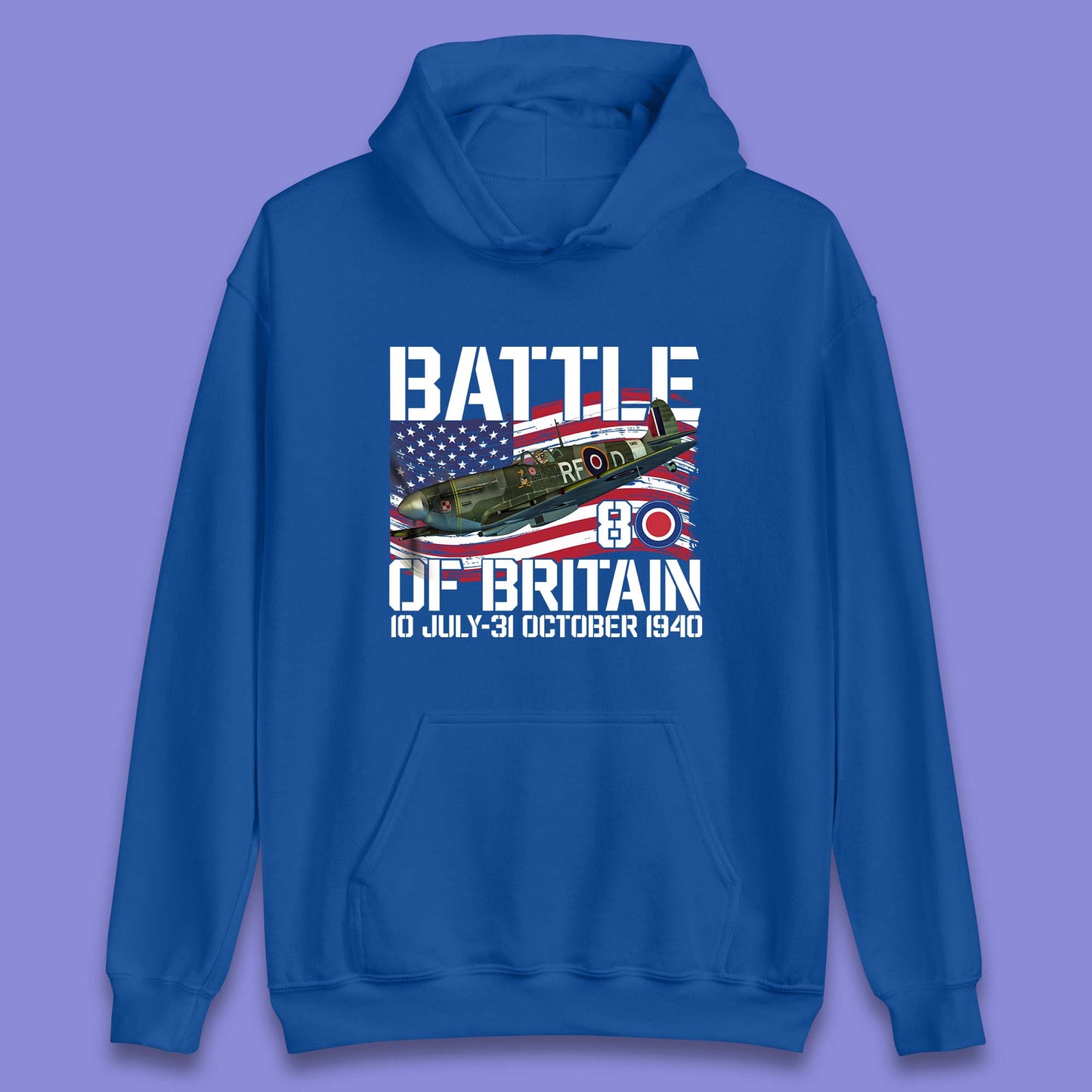Battle Of Britain 10 July To 31 October 1940 WW2 Fighter Jet British Airforce Unisex Hoodie
