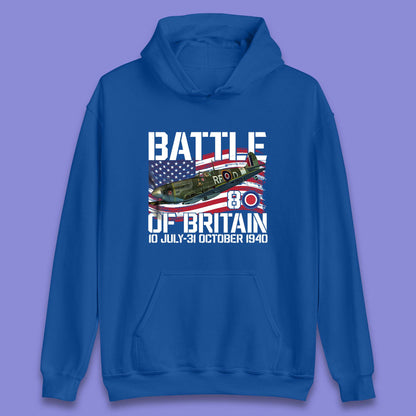 Battle Of Britain 10 July To 31 October 1940 WW2 Fighter Jet British Airforce Unisex Hoodie