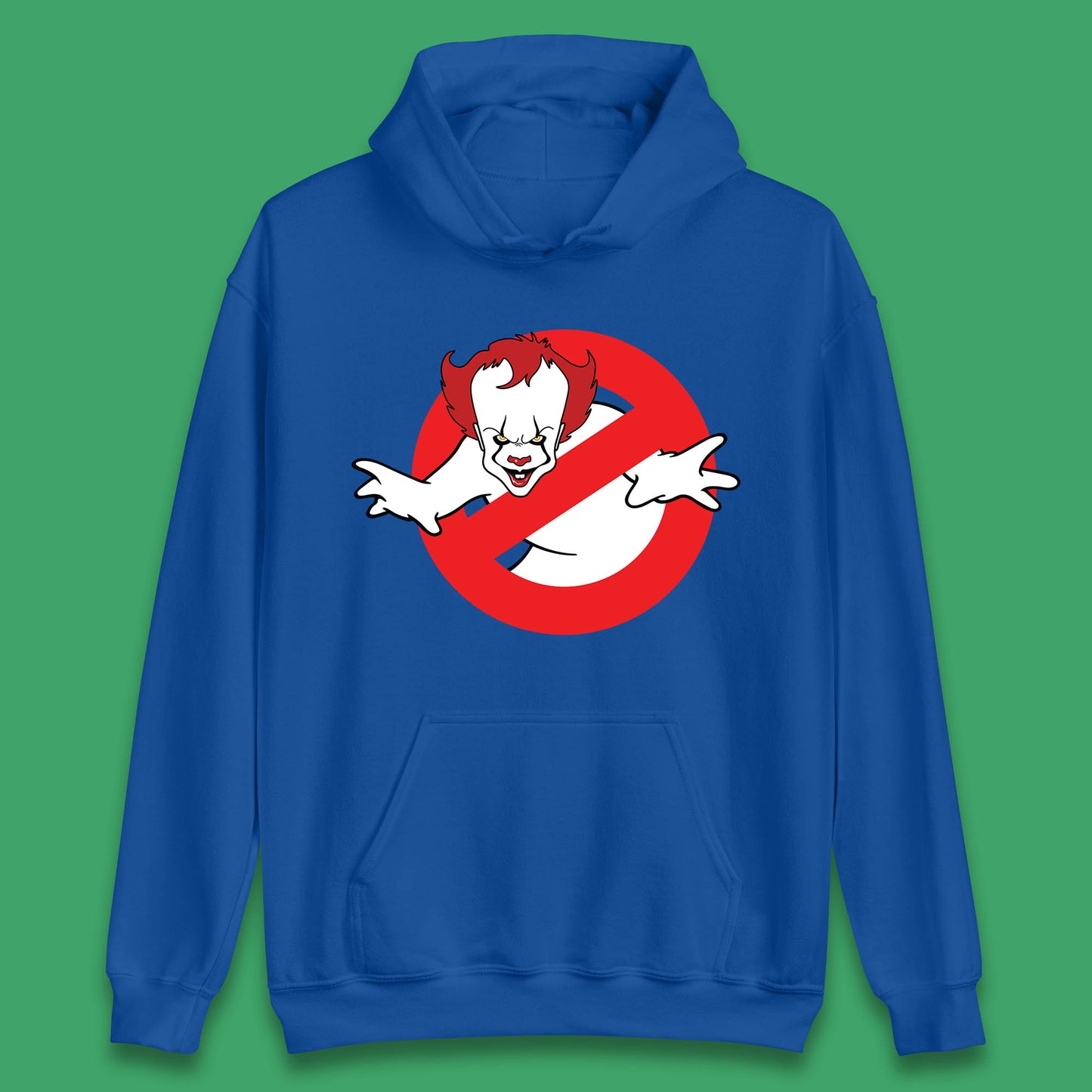The Real Ghostbusters No Ghost Halloween IT Pennywise Clown Movie Mashup Parody Unisex Hoodie