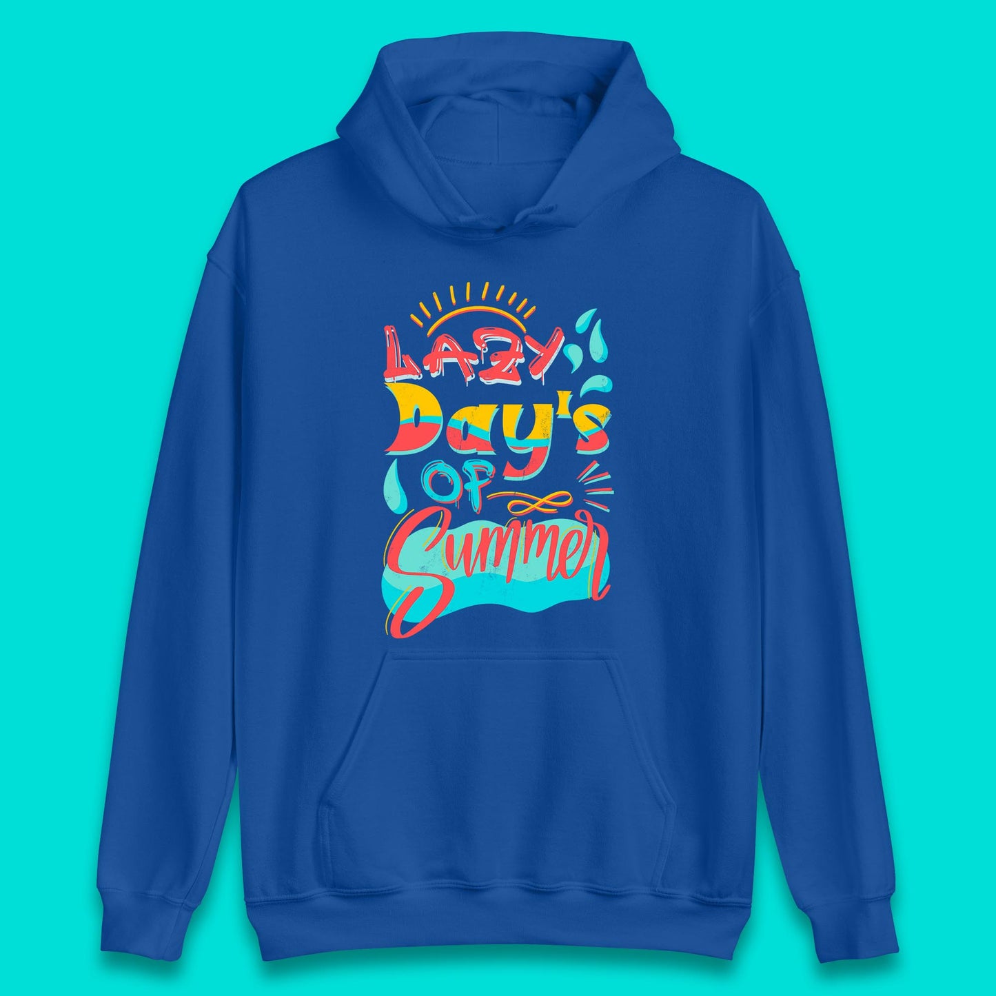 Lazy Days Of Summer Vintage Retro Sunset Surfer Beach Holiday Trip Unisex Hoodie