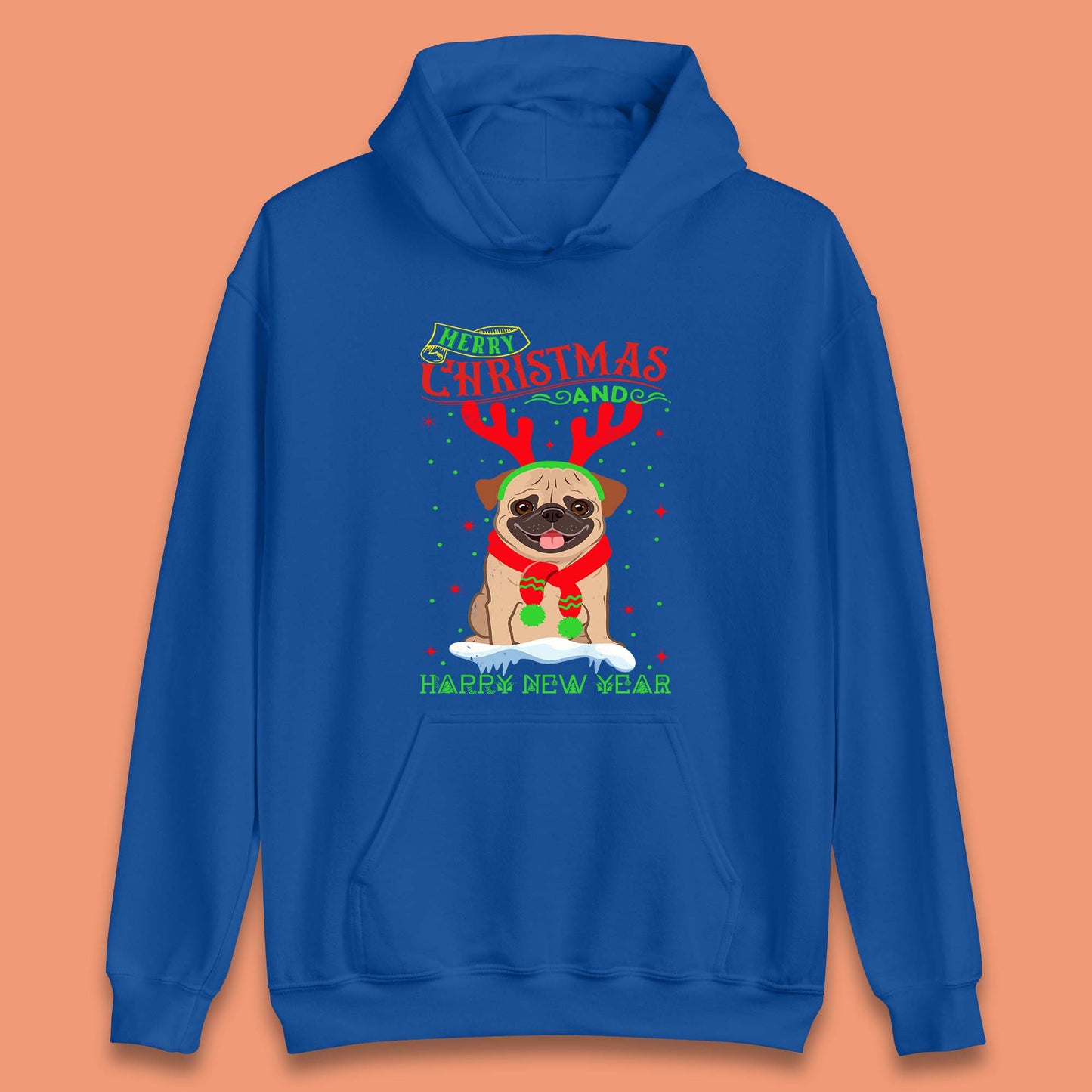 christmas pug dog hoodie