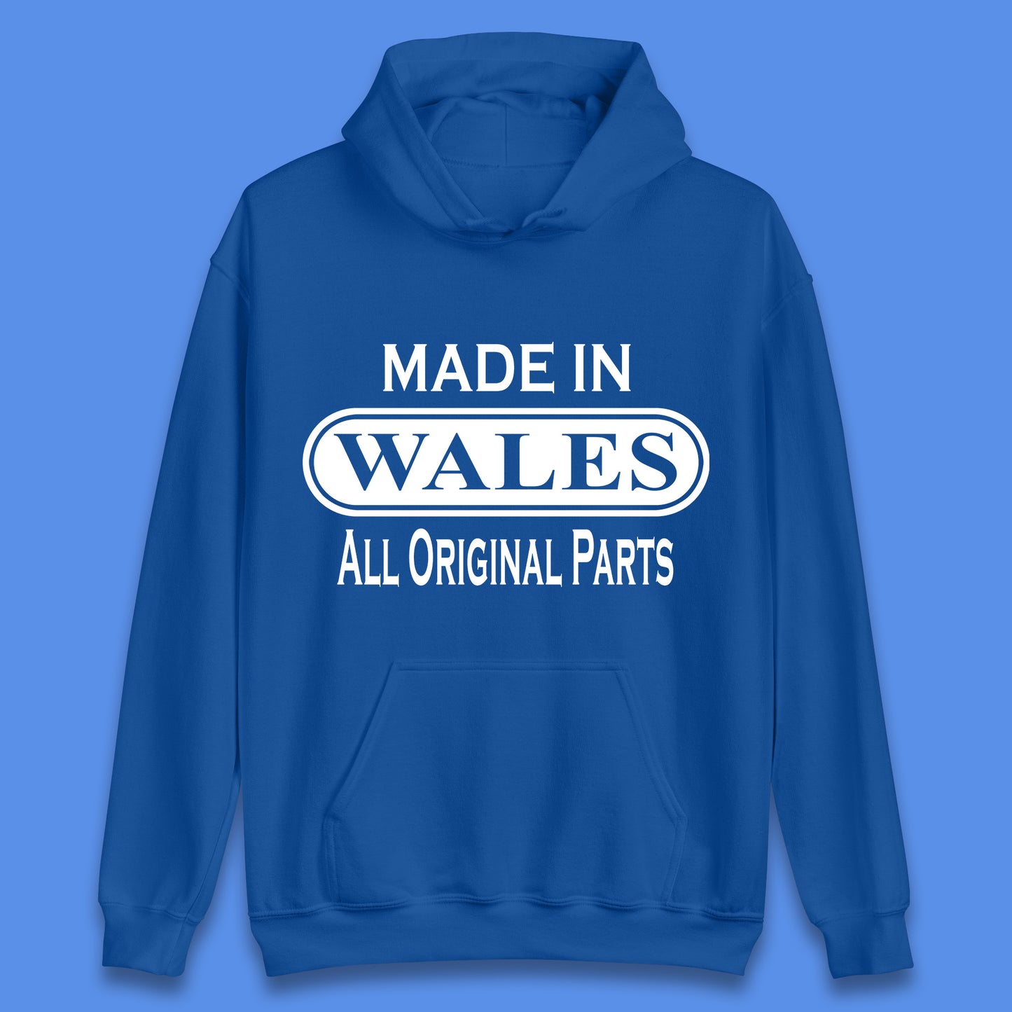 Made In Wales All Original Parts Vintage Retro Birthday Country In United Kingdom UK Constituent Country Gift Unisex Hoodie