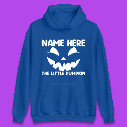 Personalised Your Name Here The Little Pumpkin Jack O Lantern Scary Spooky Face Unisex Hoodie