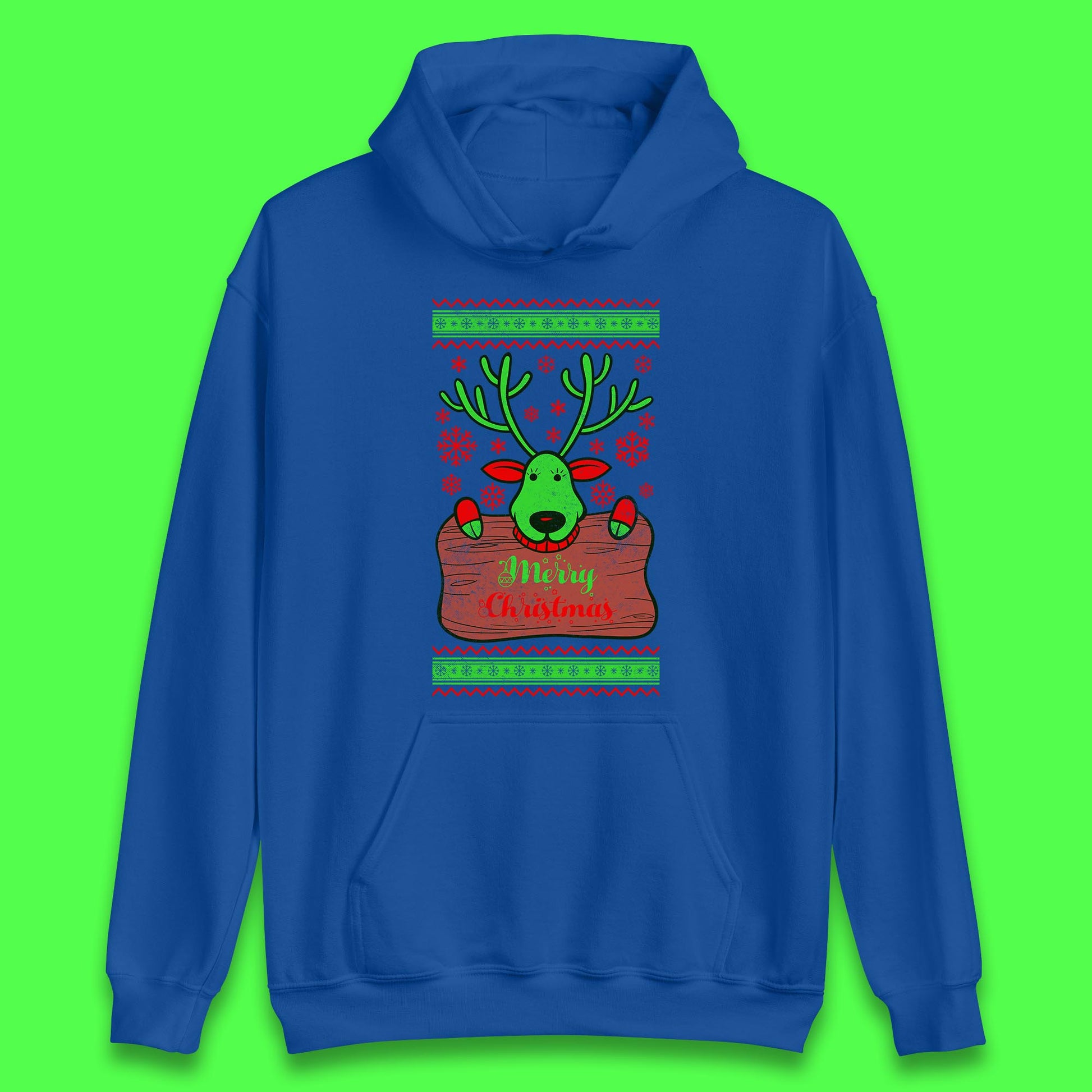 merry christmas reindeer hoodie