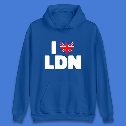 I Love LDN UK United Kingdom British England I Love London Unisex Hoodie