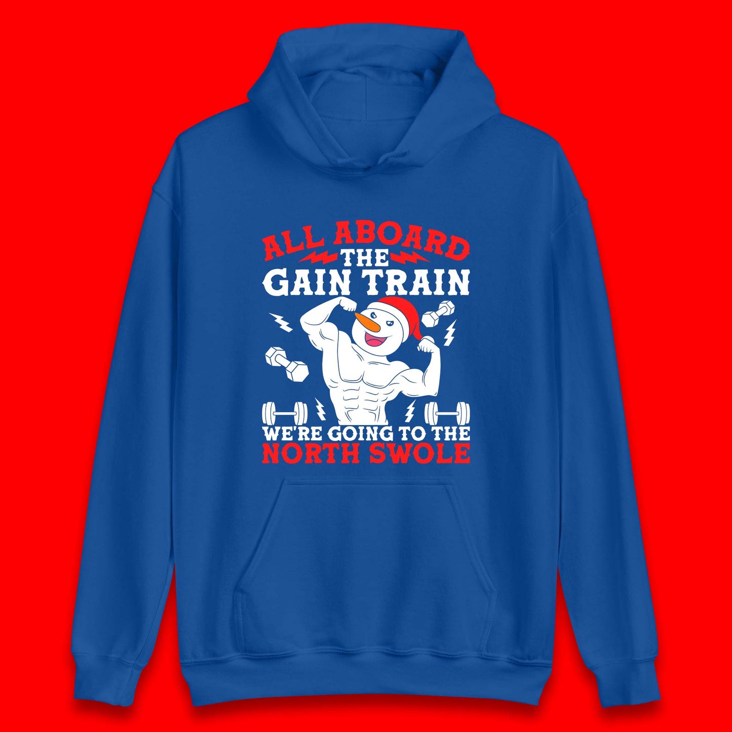 North Swole Snowman Christmas Gym Unisex Hoodie