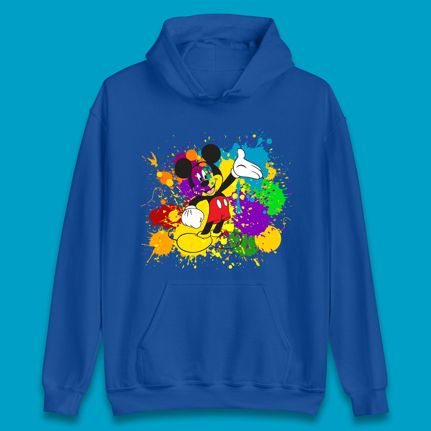 Abstract Paint Splashing On Disney Mickey Mouse Disneyland Trip Unisex Hoodie