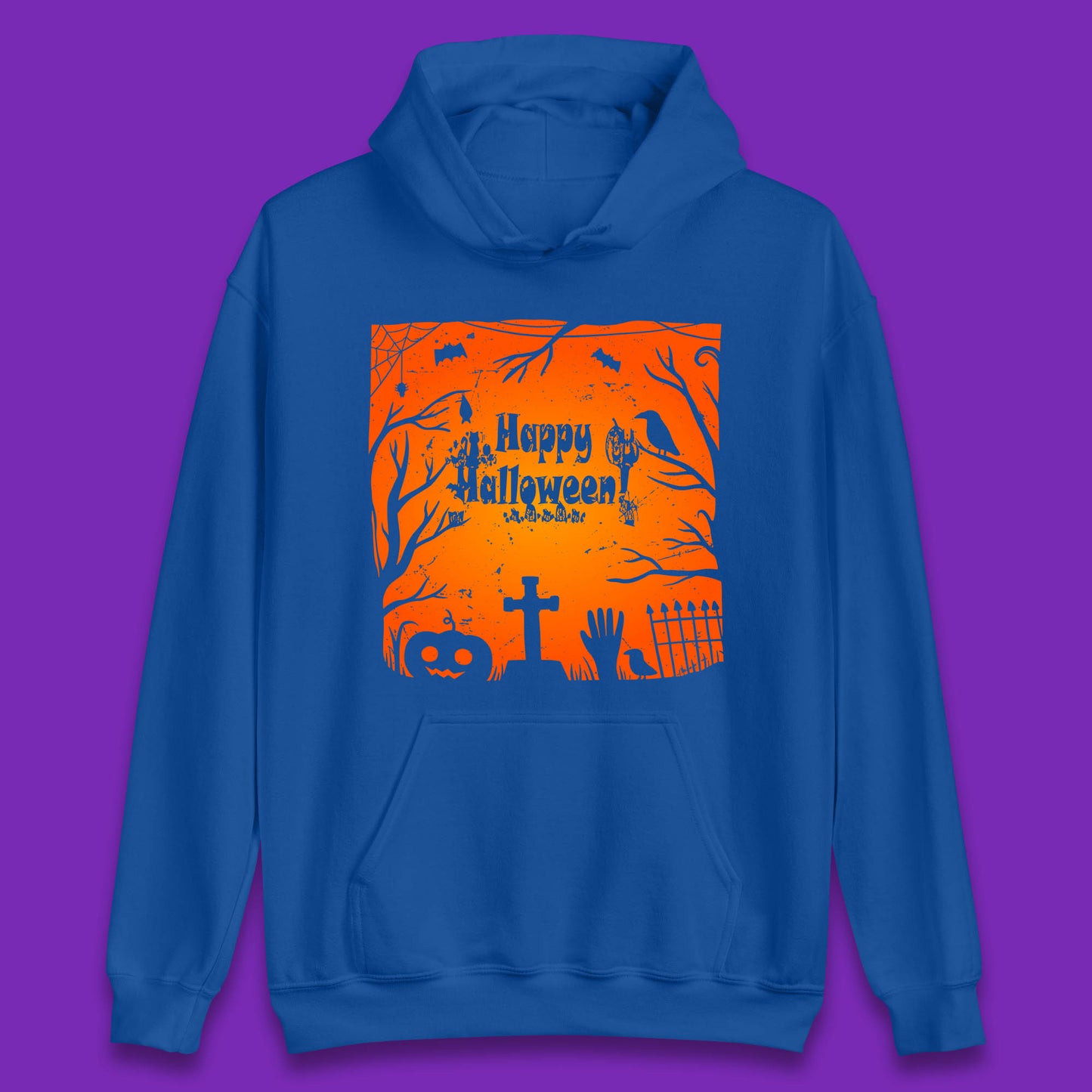 Happy Halloween Witch Hand Cross Sign Scary Pumpin Spooky Terrific Halloween Night Unisex Hoodie