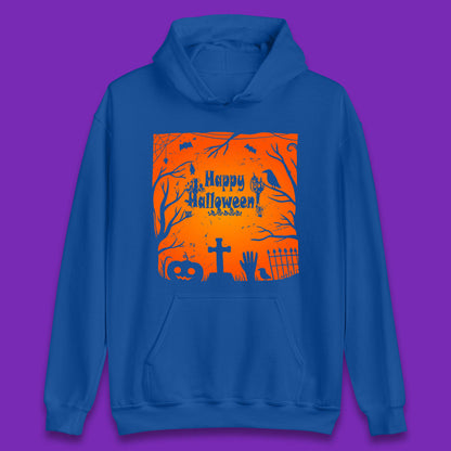 Happy Halloween Witch Hand Cross Sign Scary Pumpin Spooky Terrific Halloween Night Unisex Hoodie