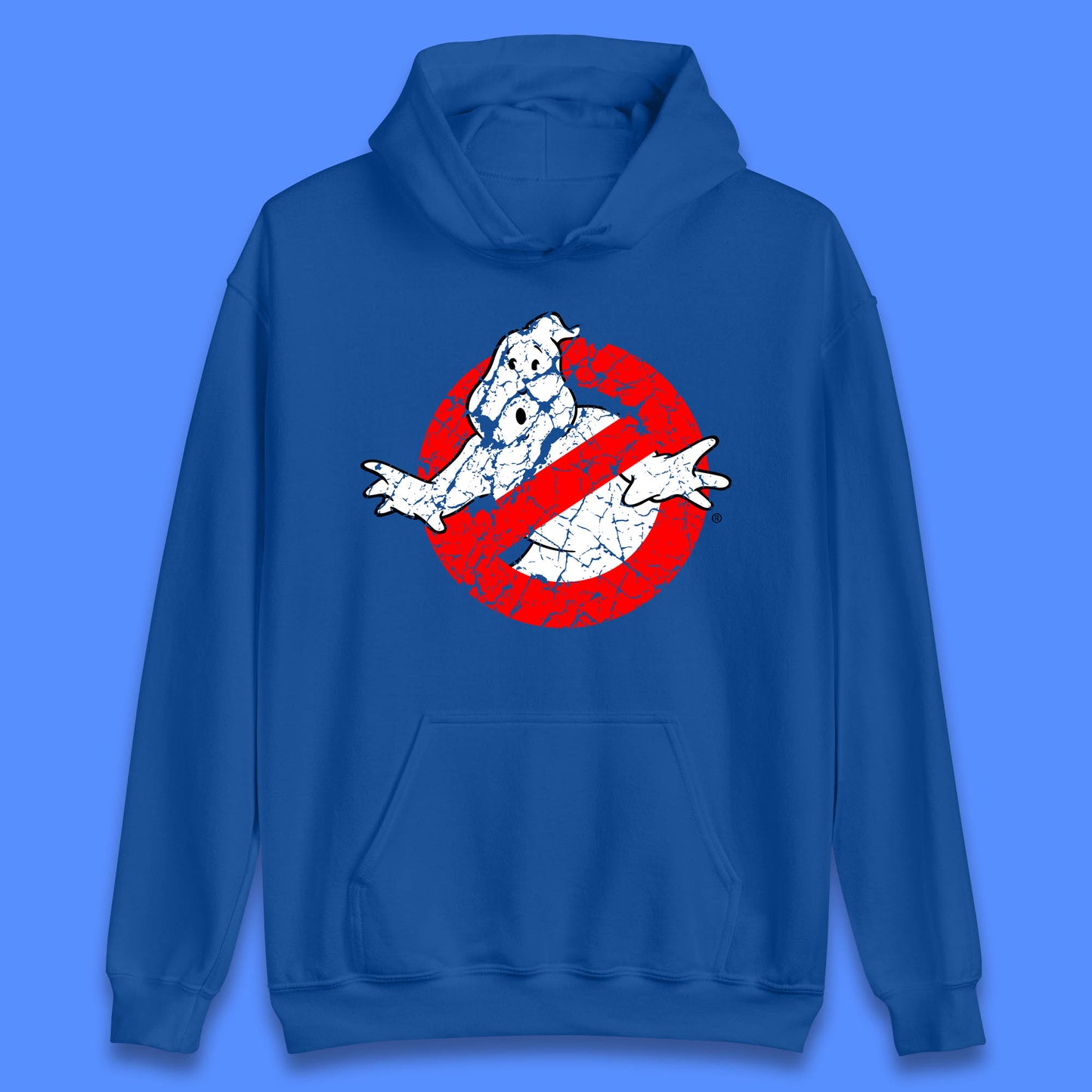 Distressed The Real Ghostbusters No Ghost Symbol Retro Halloween Movie Costume Unisex Hoodie