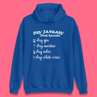 Dry January Drink Menu Unisex Hoodie