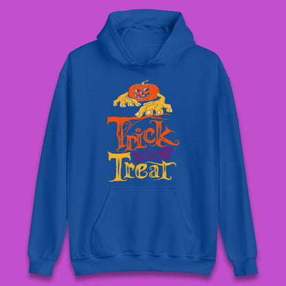 Halloween Trick Or Treat Horror Scary Evil Pumpkin With Zombie Hands Unisex Hoodie