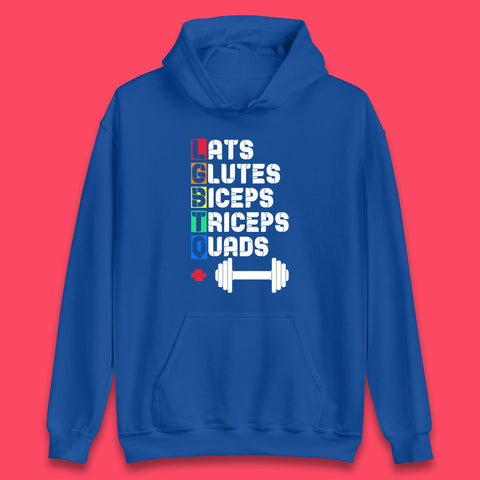 Lats Glutes Biceps Triceps Quads LGBTQ+ Fitness Gym Gay Pride Workout Unisex Hoodie