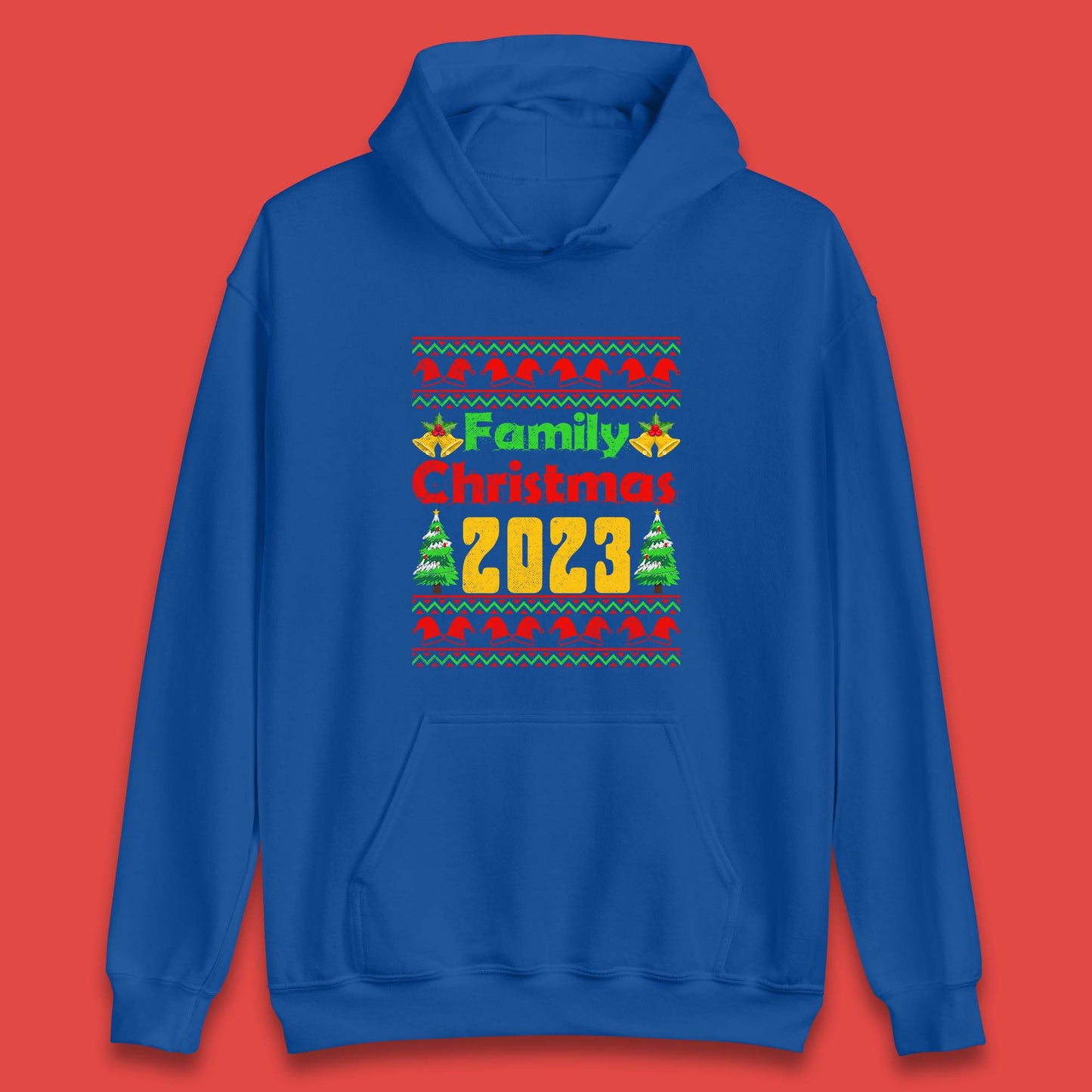 Family Christmas 2023 Holiday Winter Festive Christmas Trees Xmas Season Unisex Hoodie