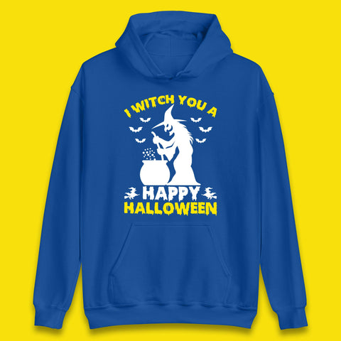 I Witch You A Happy Halloween Cauldron Potion Witch Horror Scary Spooky Season Unisex Hoodie