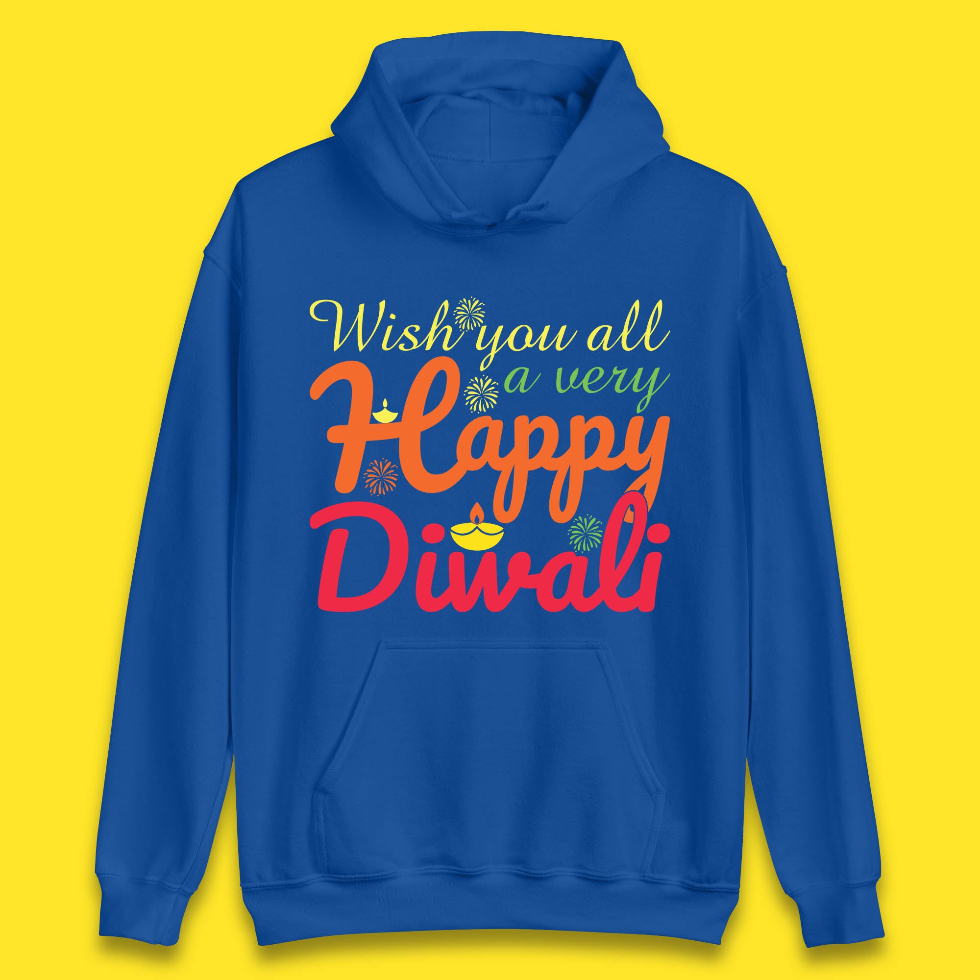 Wish You All A Very Happy Diwali Festival Of Lights Indian Diwali Holiday Celebration Unisex Hoodie
