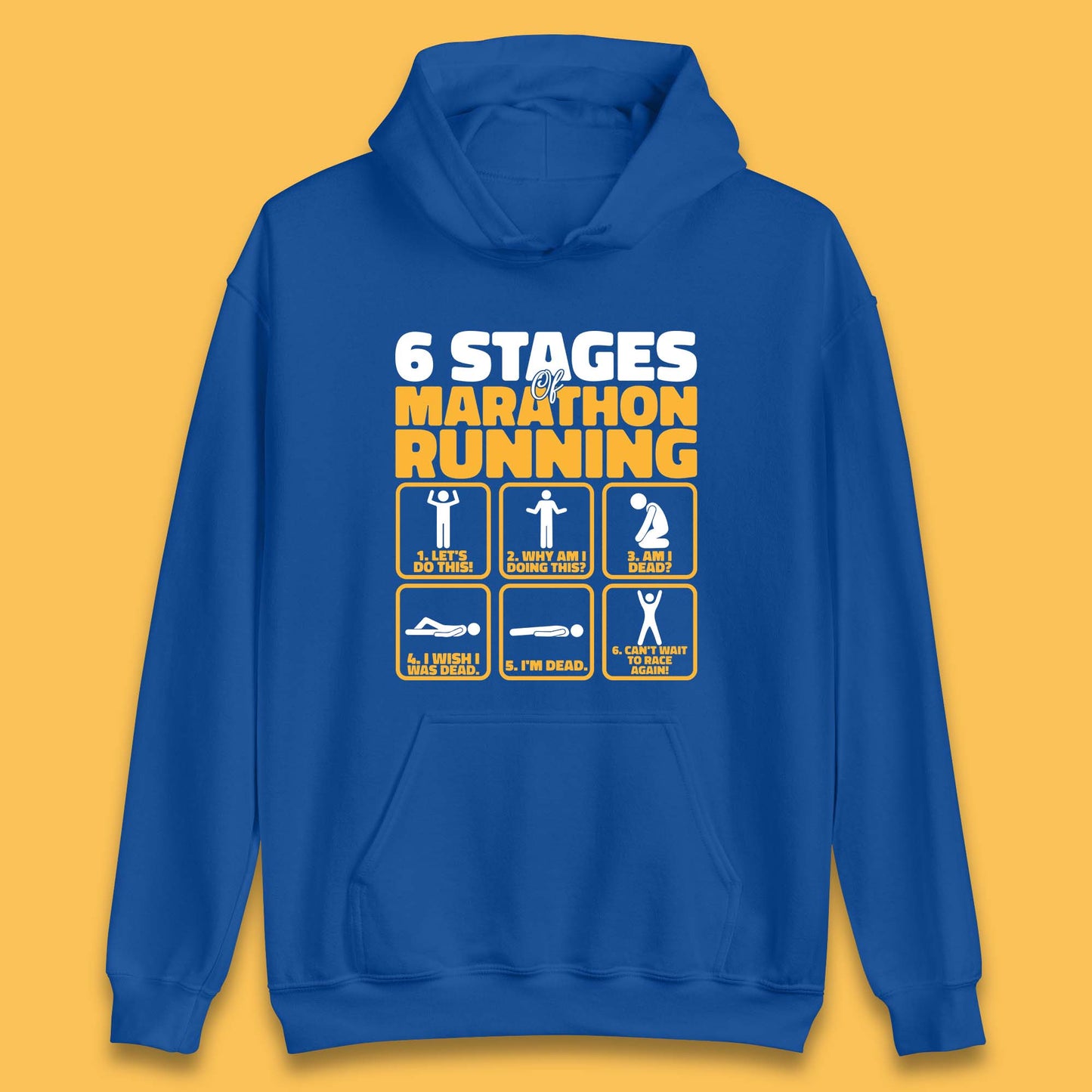 6 Stages Of Marathon Running Athletics Unisex Hoodie