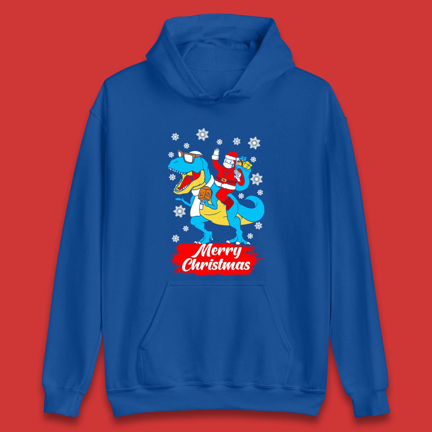 Santa Claus Riding T-Rex Christmas Unisex Hoodie