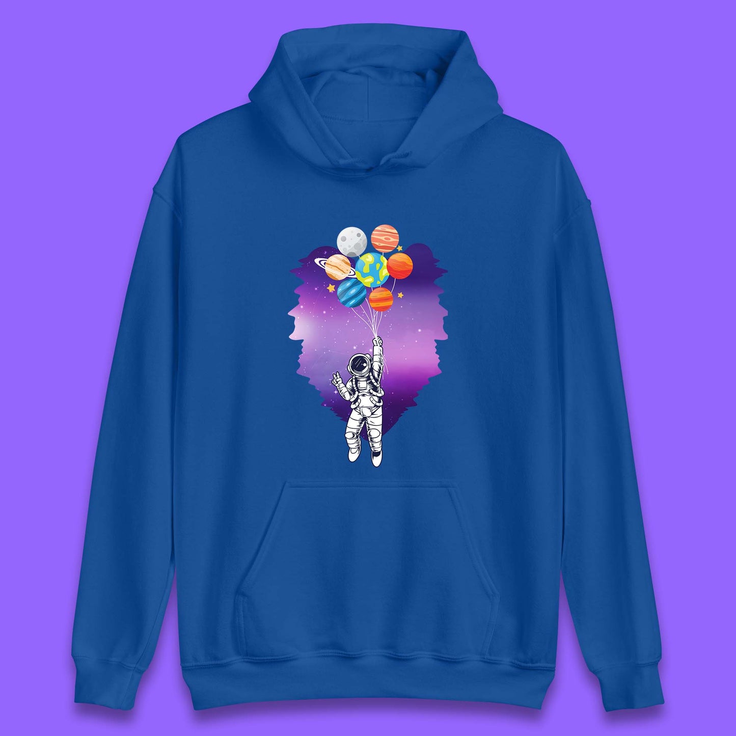 Astronaut Space Planets Balloons Unisex Hoodie