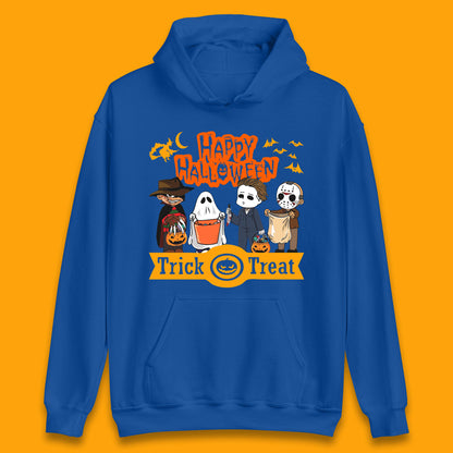 Happy Halloween Trick Or Treat Chibi Horror Movie Characters Killer Unisex Hoodie