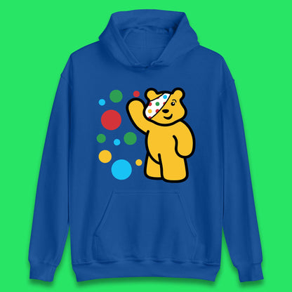 Spotty Pudsey Bear Hand Waving Dotty Spot Fundraising Children In Need Spotty Bear Spotty Day Unisex Hoodie