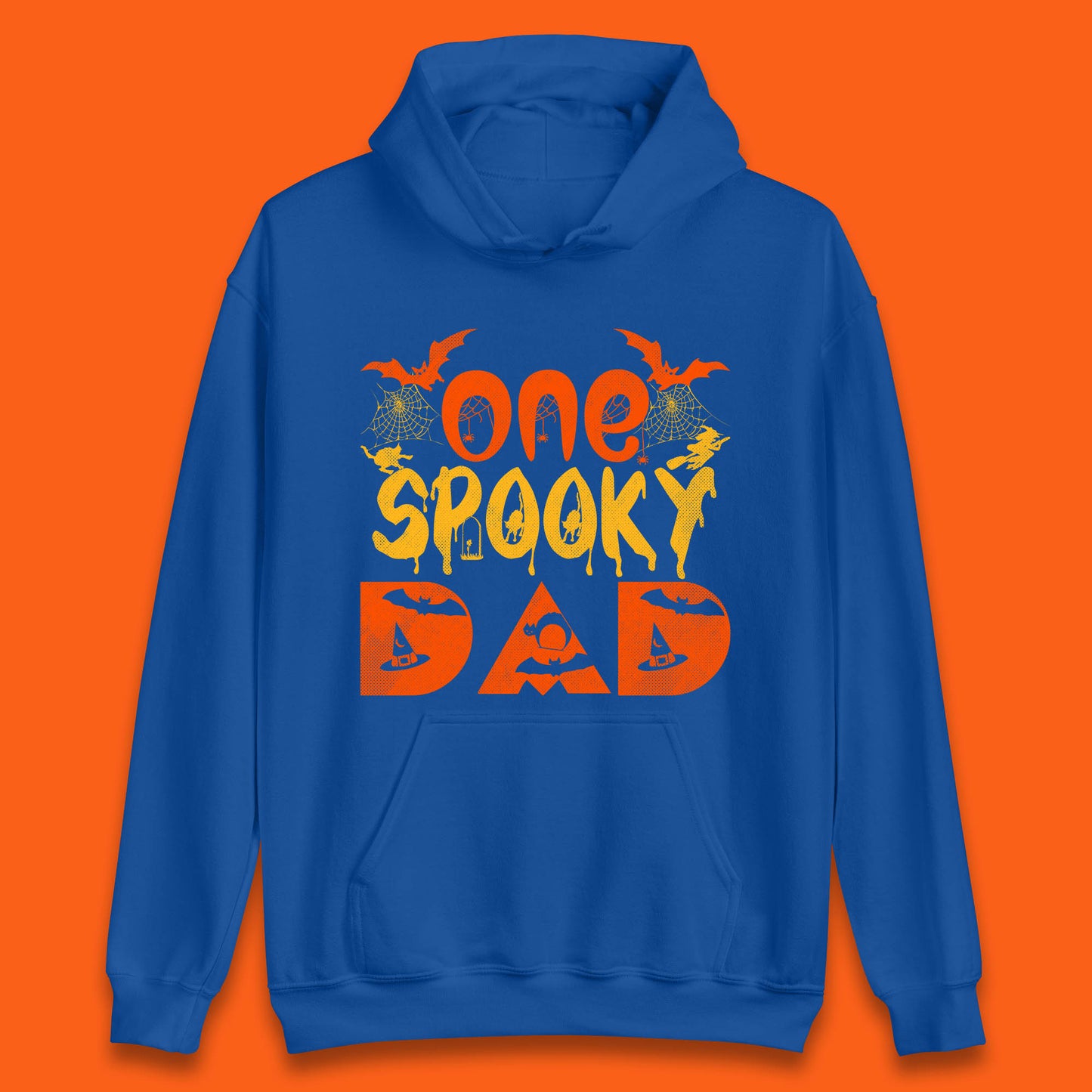 One Spooky Dad Happy Halloween Fall Season Dad Life Spooky Flying Bats Unisex Hoodie