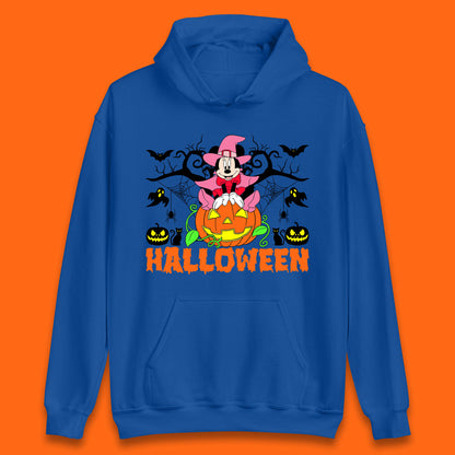Disney Halloween Witch Minnie Mouse Sitting On Pumpkin Horror Scary Disneyland Trip Costume Unisex Hoodie