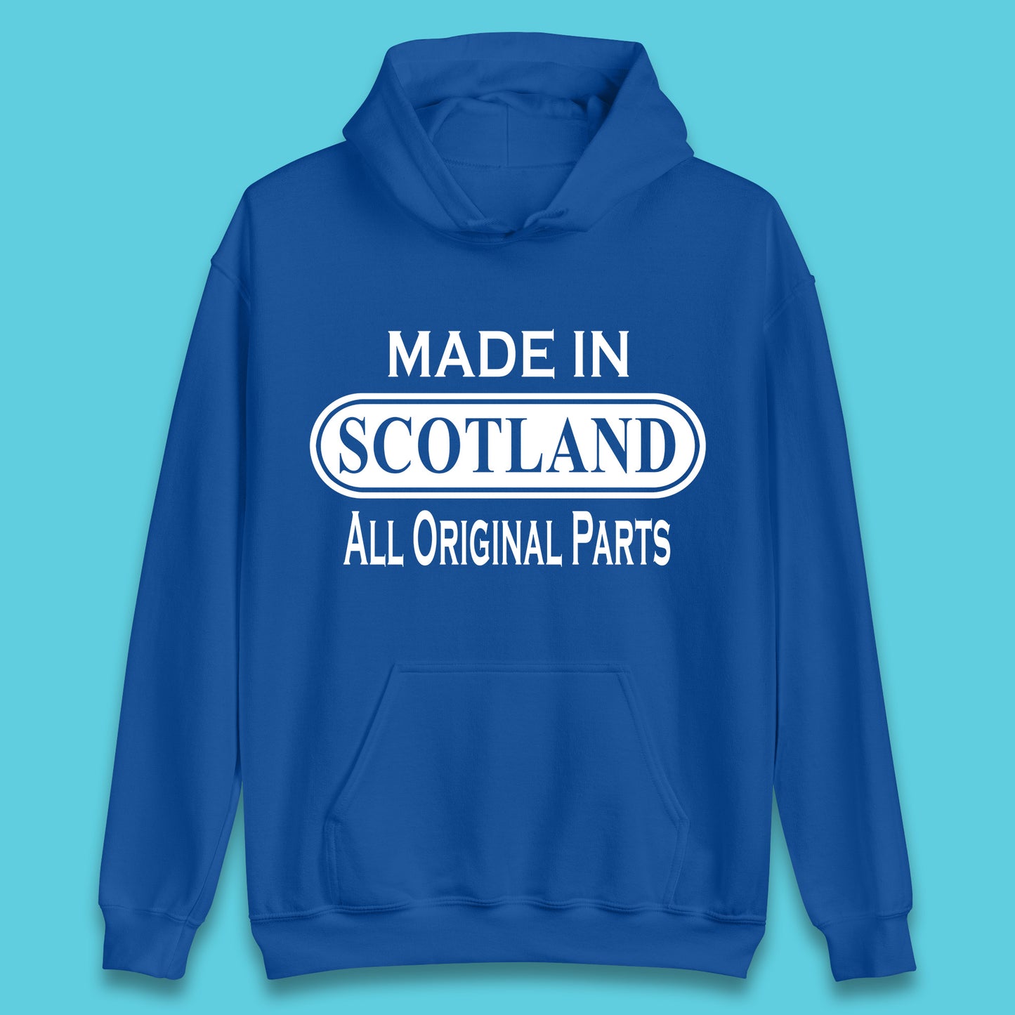 Made In Scotland All Original Parts Vintage Retro Birthday Country In United Kingdom UK Constituent Country Gift Unisex Hoodie
