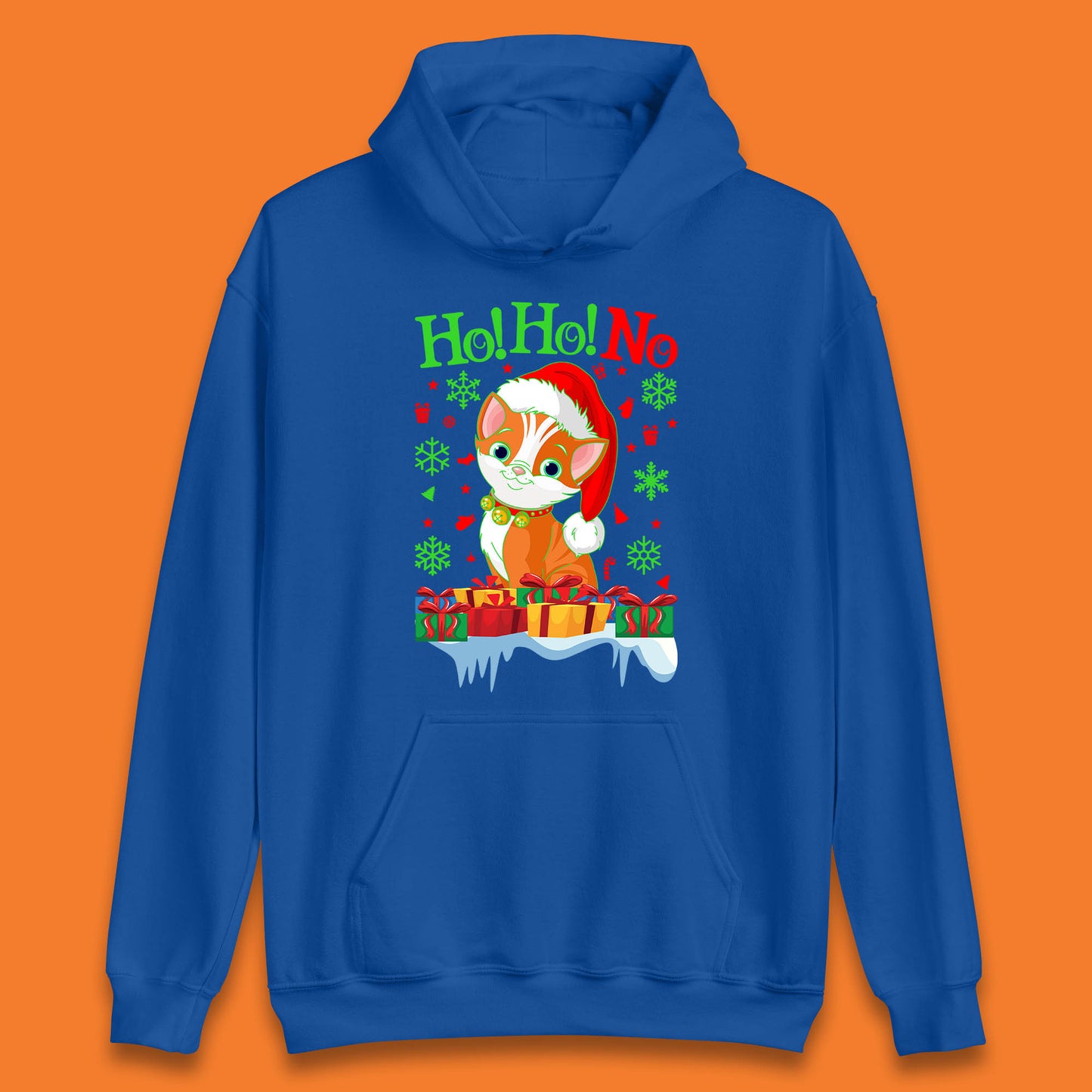 ho ho no christmas cat hoodie