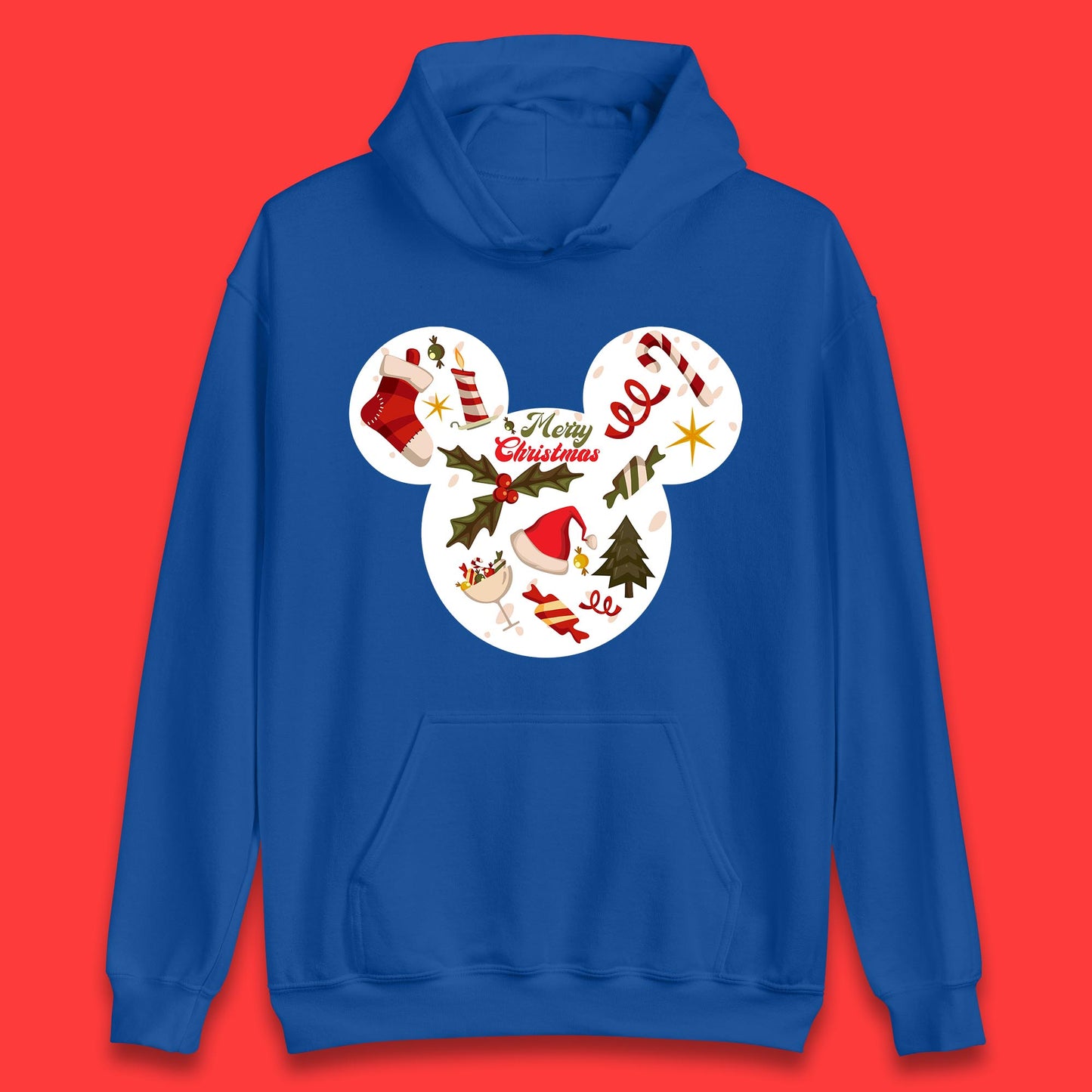 merry christmas disney mickey mouse head hoodie